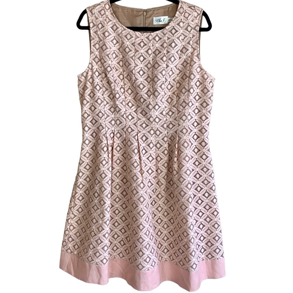 Eliza J Lace Cutout Fit And Flare Dress Pockets Blush Pink - Picture 3 of 14